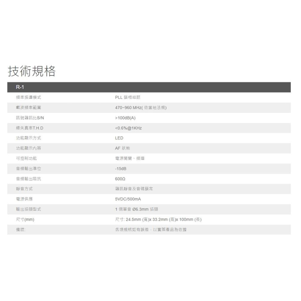 原廠公司貨 JTS R-1.TH-2 無線麥克風系統 歌唱班首選 單蘋 R1-細節圖2