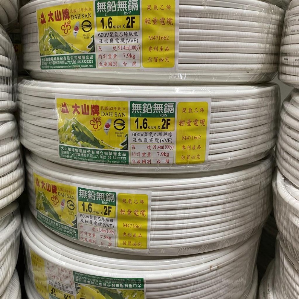 大山 1.6/ 2.0白扁線 50碼 100碼 1.6白扁線 2.0x2F 1.6x2F-細節圖2