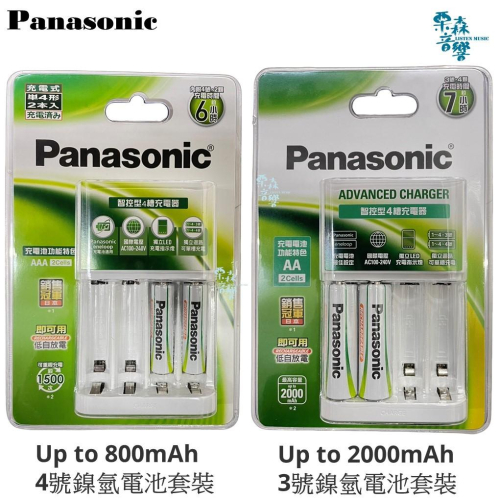 含稅 Panasonic國際牌 原廠鎳氫充電池套組 充電器 3號 AA / 4號AAA 低自放 充電電池 2入