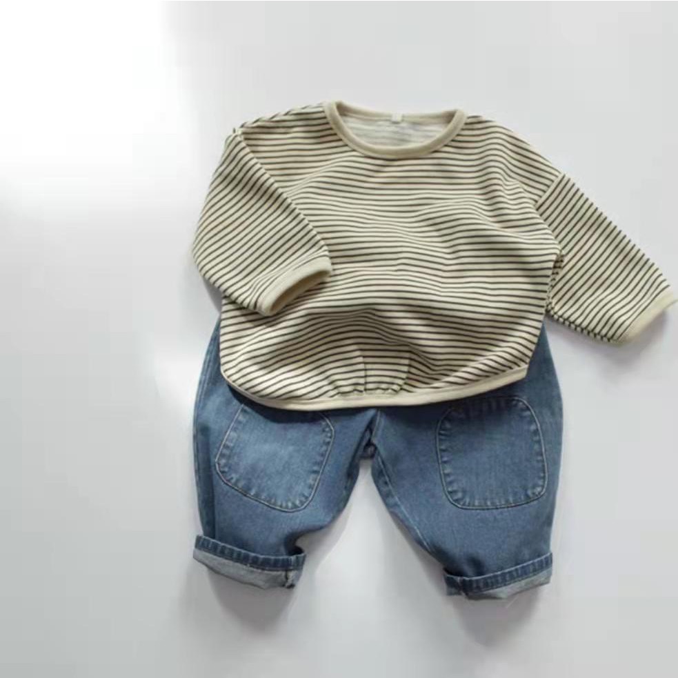 Baby_Shop童裝世界 平價童裝 小童條紋鋪棉長袖上衣-細節圖5