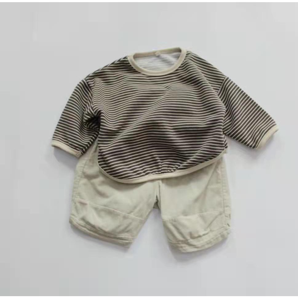 Baby_Shop童裝世界 平價童裝 小童條紋鋪棉長袖上衣-細節圖6