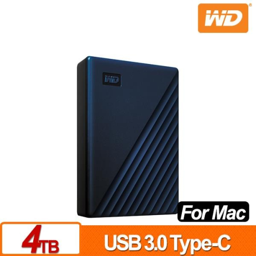 WD My Passport for Mac 4TB 2.5吋USB-C行動硬碟 WDBA2F0040BBL