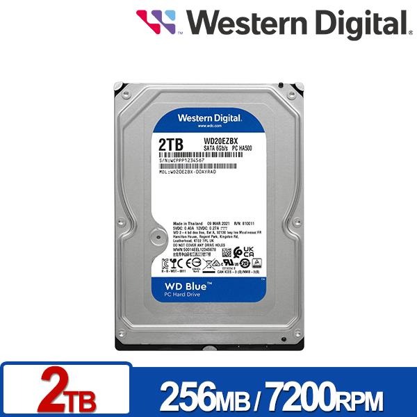 WD 藍標 2TB 3.5吋SATA硬碟 WD20EZBX 內接硬碟 PC專用硬碟-細節圖2