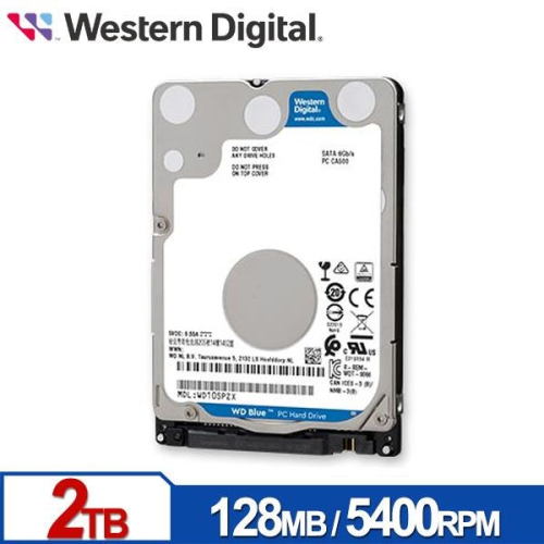 WD 藍標 2TB(7mm) 2.5吋硬碟 WD20SPZX 內接硬碟