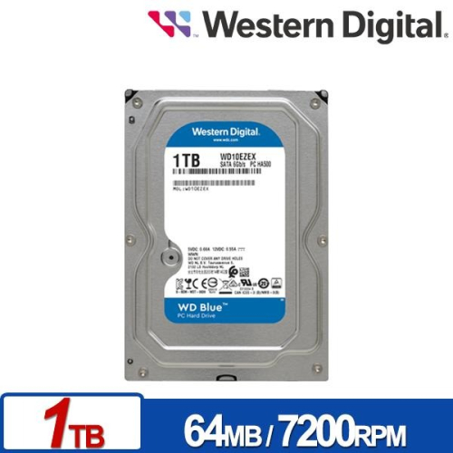 WD 藍標 1TB 3.5吋SATA硬碟 WD10EZEX 內接硬碟