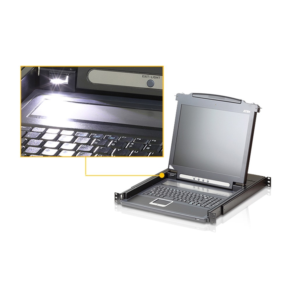 【預購】ATEN CL1000N 單滑軌LCD控制端(PS/2-USB, VGA)-細節圖4