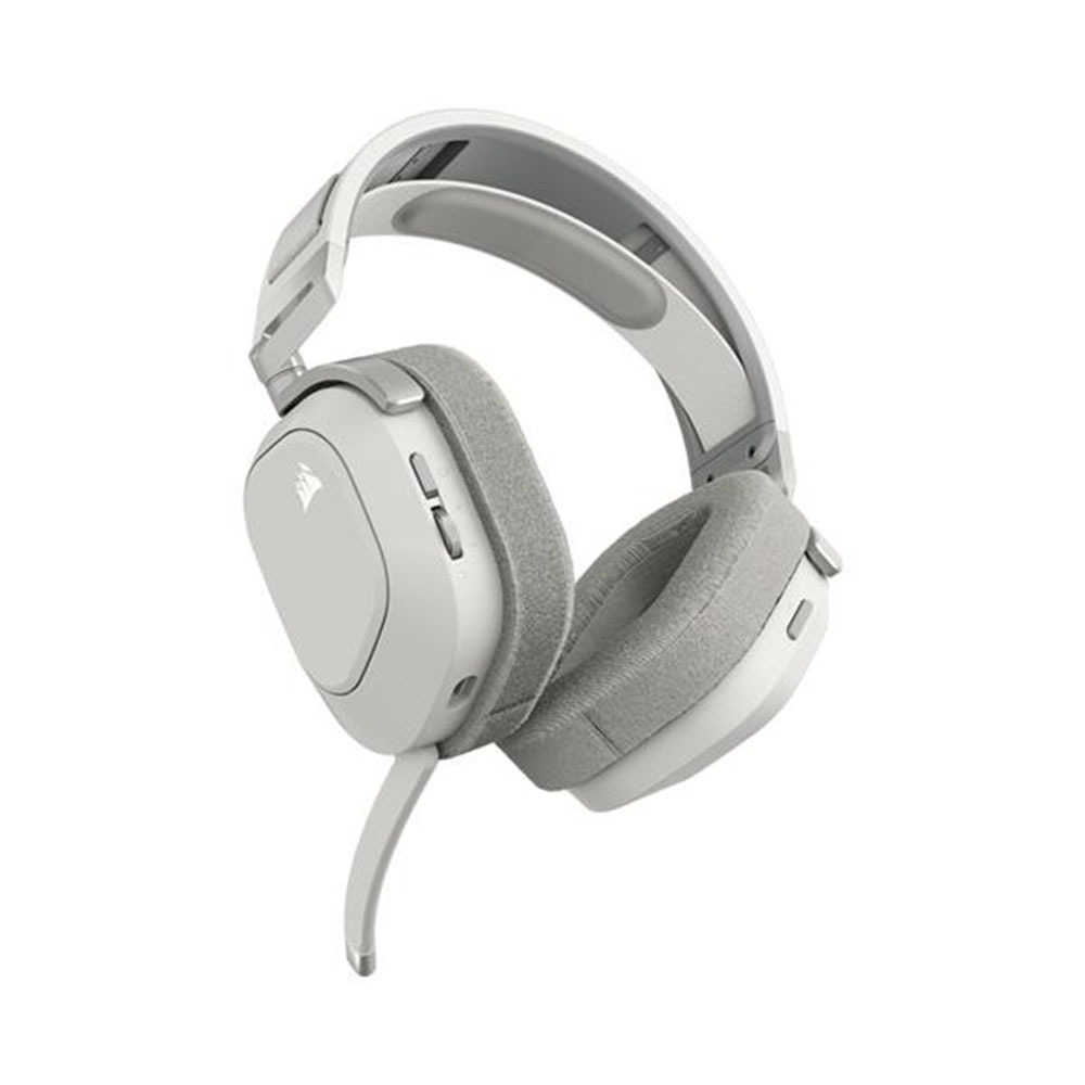 海盜船 Corsair HS80 MAX WIRELESS 無線電競耳機麥克風【雪貂白】-細節圖5