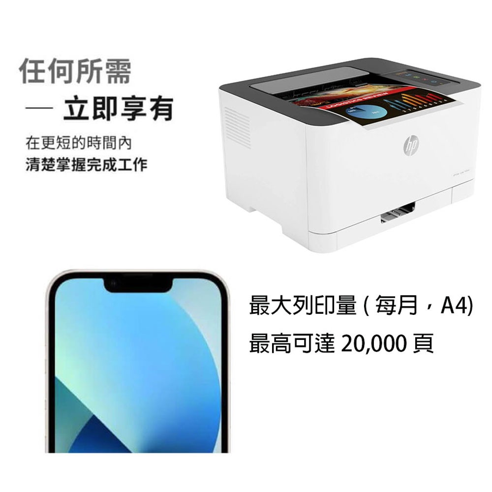 HP Color Laser 150nw 彩色雷射印表機 4ZB95A (單功能：列印)-細節圖6