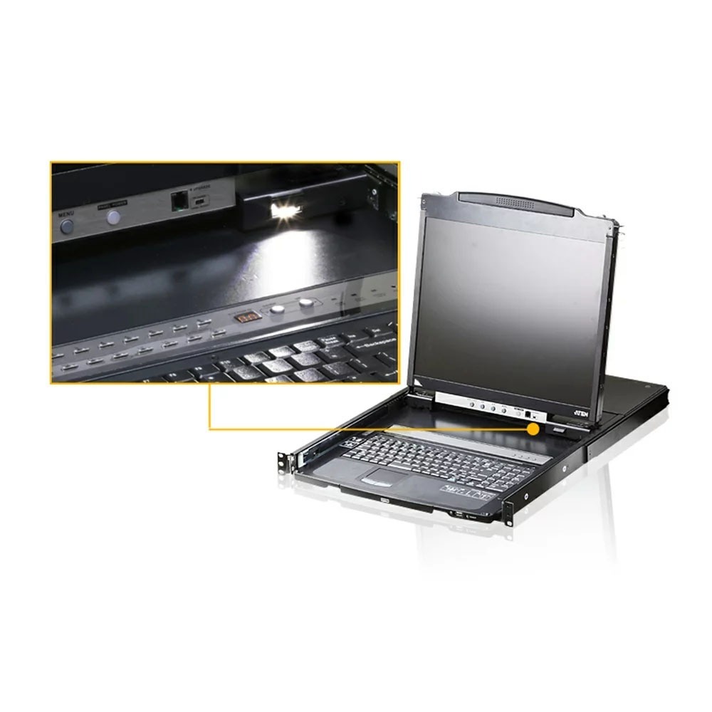 【預購】ATEN CL5800N 雙滑軌LCD控制端(PS/2-USB, VGA)-細節圖3