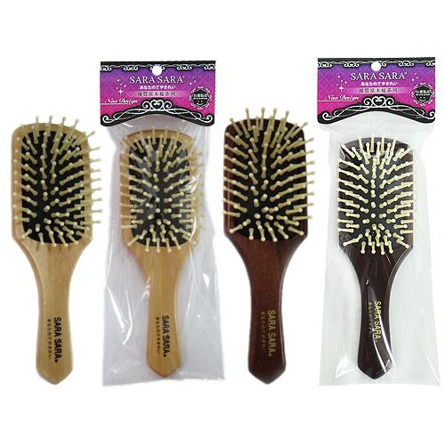 優質原木美髮梳系列  中四方/大S/大葫按摩針梳/大桃按摩針梳 1入 各式梳子 按摩梳 隨機出貨不挑色-細節圖2