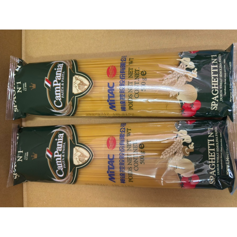 全新優惠出清~CamPania坎佩尼亞義大利麵，1.7mm直麵500g(2包只要50元)，效期2027/03/17。-細節圖5
