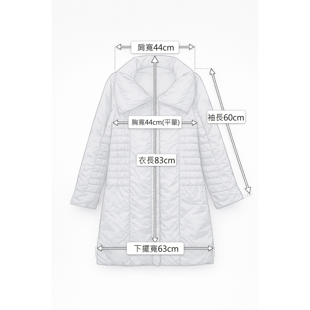 二手優惠出清~闊型高領長版羽絨外套-細節圖8