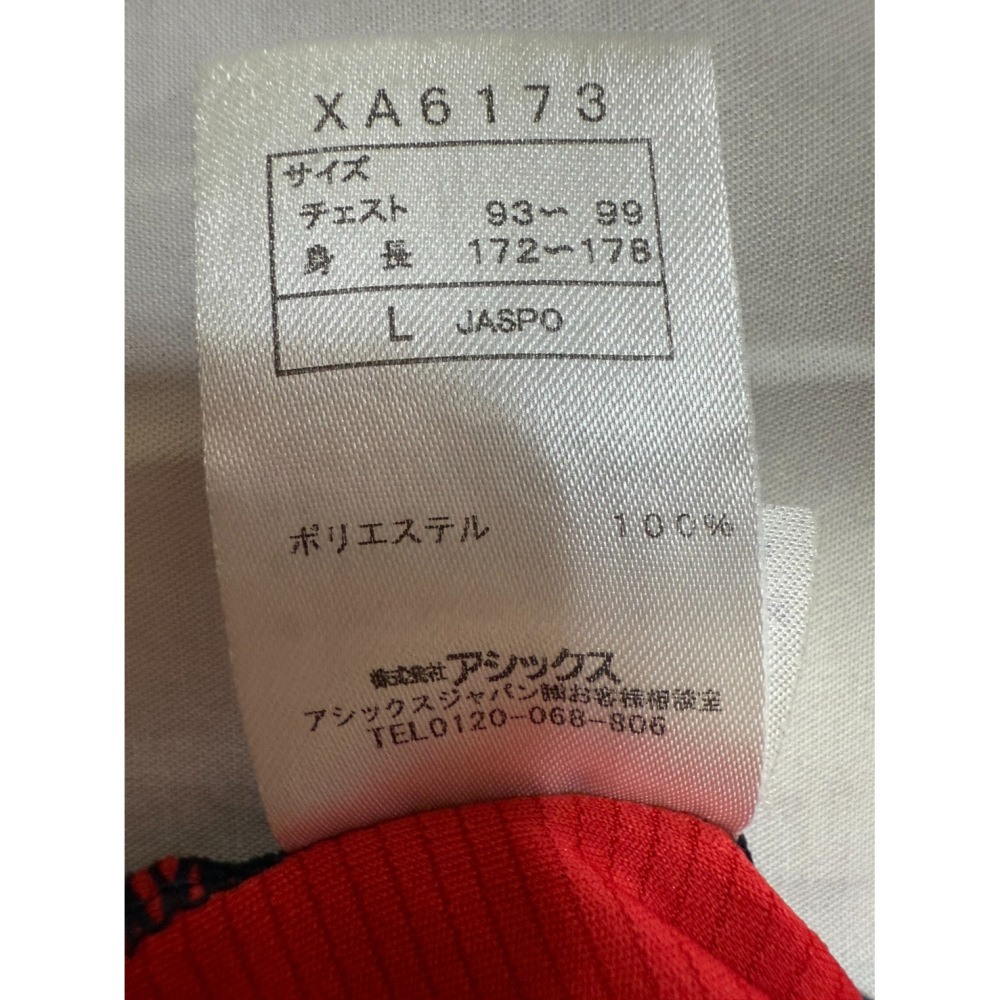 二手特惠出清~ ASICS 亞瑟士 F4 男款騎行服/長袖運動上衣/腳踏車車衣/男款自行車服飾(紅色)。-細節圖3