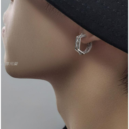 小蘇飾品 | 耳環 | 純銀 s925 銀針 耳釘男 高級感耳環 小眾i ns潮情侶潮流個性女單只耳飾2023 定情耳環-細節圖2