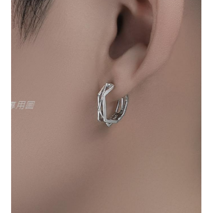 小蘇飾品 | 耳環 | 純銀 s925 銀針 耳釘男 高級感耳環 小眾i ns潮情侶潮流個性女單只耳飾2023 定情耳環-細節圖5