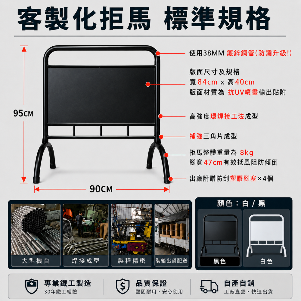 「最穩固的輕型拒馬」 | 品質有保障 | 免費排版 | 自家工廠自產自銷 |請勿停車 |-細節圖2