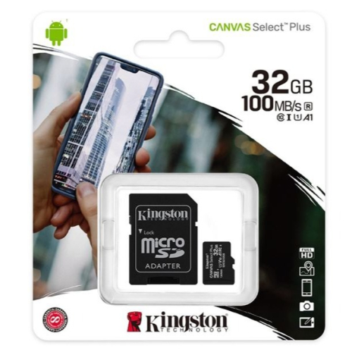 金士頓 32GB 100MB/s microSDHC U1 記憶卡 SDCS2/32G~終身保固 適傻瓜相機