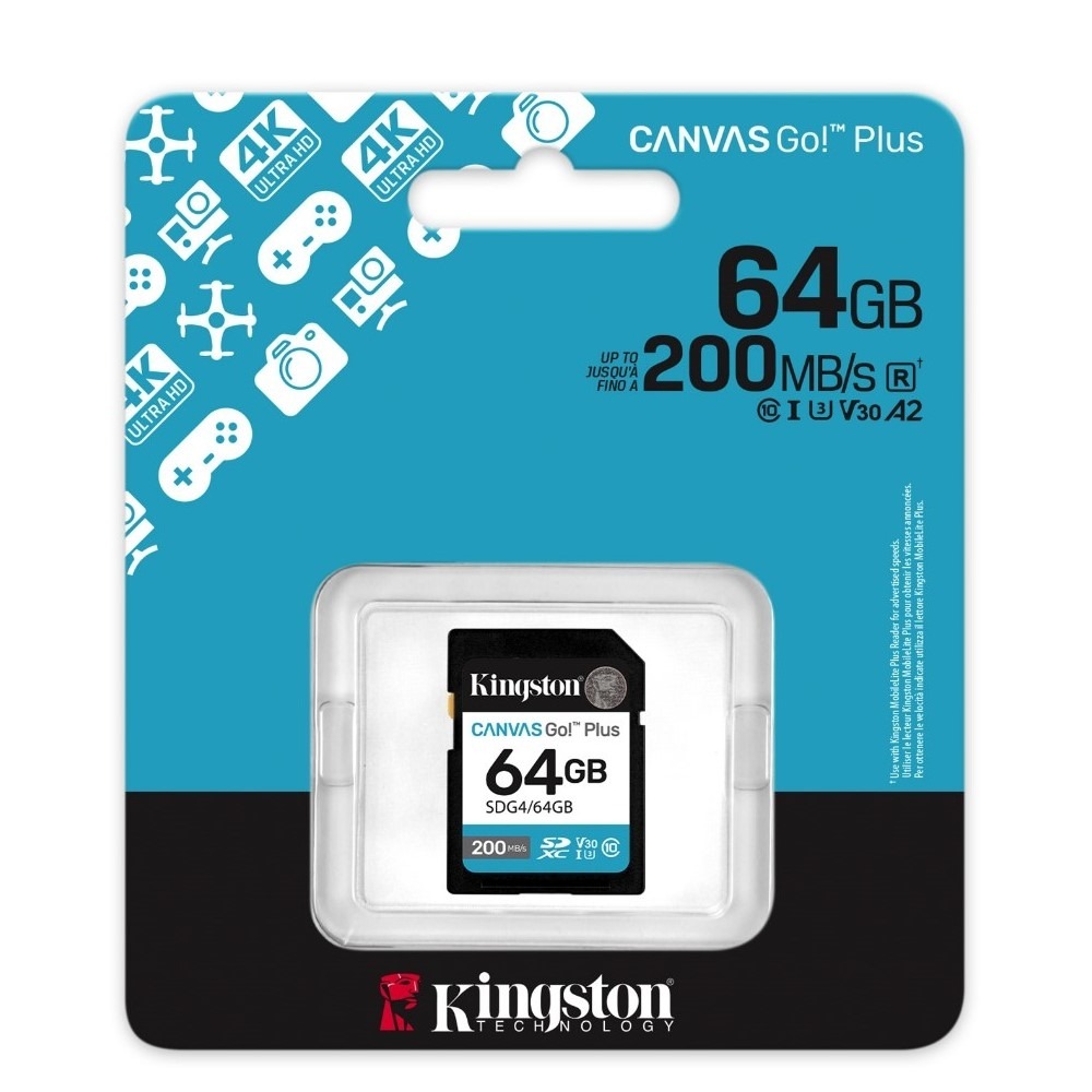 金士頓  SD64GB Canvas SDXC UHS-I 64GB記憶卡 200MB SDG3/64-細節圖3