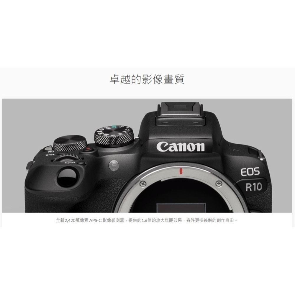 [1/1-3/31優惠] CANON EOS R10 單眼相機RF-S18-45mm  RF-S18-10登錄送電池-細節圖5