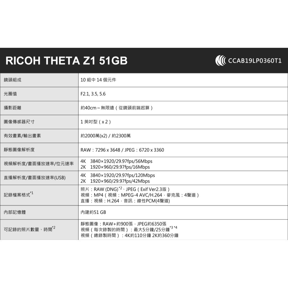 [來電優惠價] RICOH THETA Z1 51GB 旗艦級 360VR 全景相機~公司貨-細節圖5