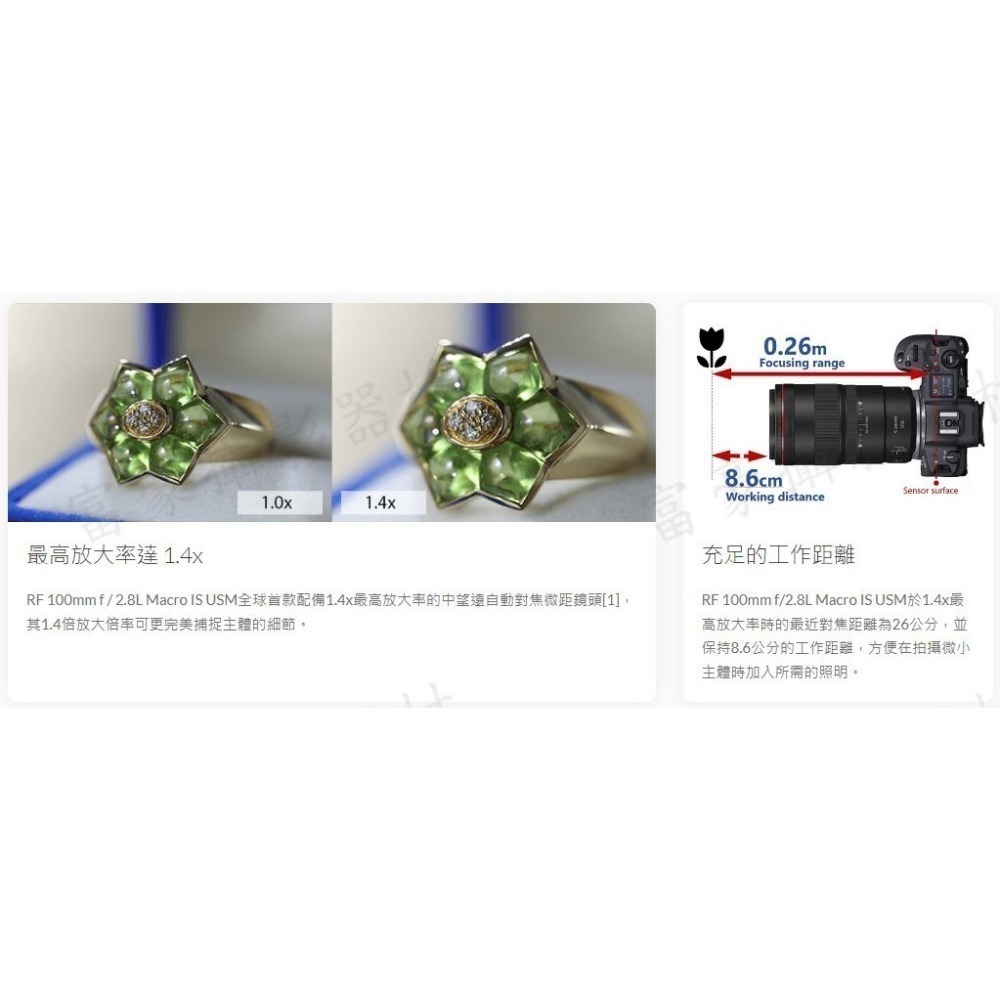 [現折9仟] CANON RF100mm f/2.8L Macro IS USM全片幅自動對焦微距鏡頭~公司貨-細節圖5