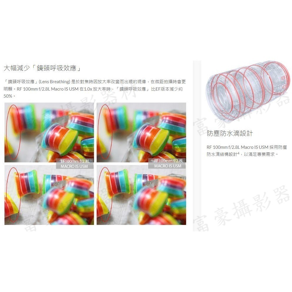 [現折9仟] CANON RF100mm f/2.8L Macro IS USM全片幅自動對焦微距鏡頭~公司貨-細節圖10