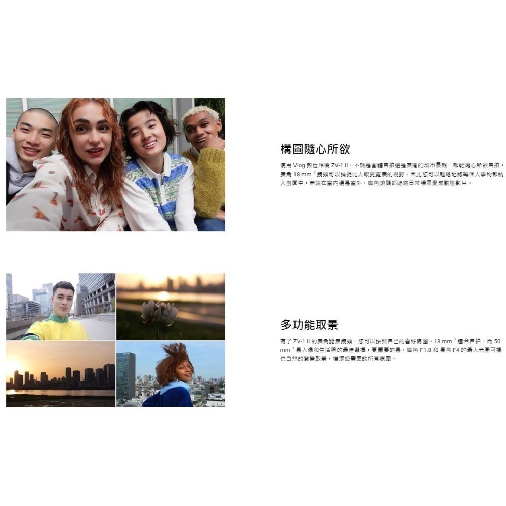 [白色] SONY ZV-1 II 手持握把組合 18-50mm 廣角變焦鏡頭 ~台灣索尼-細節圖6