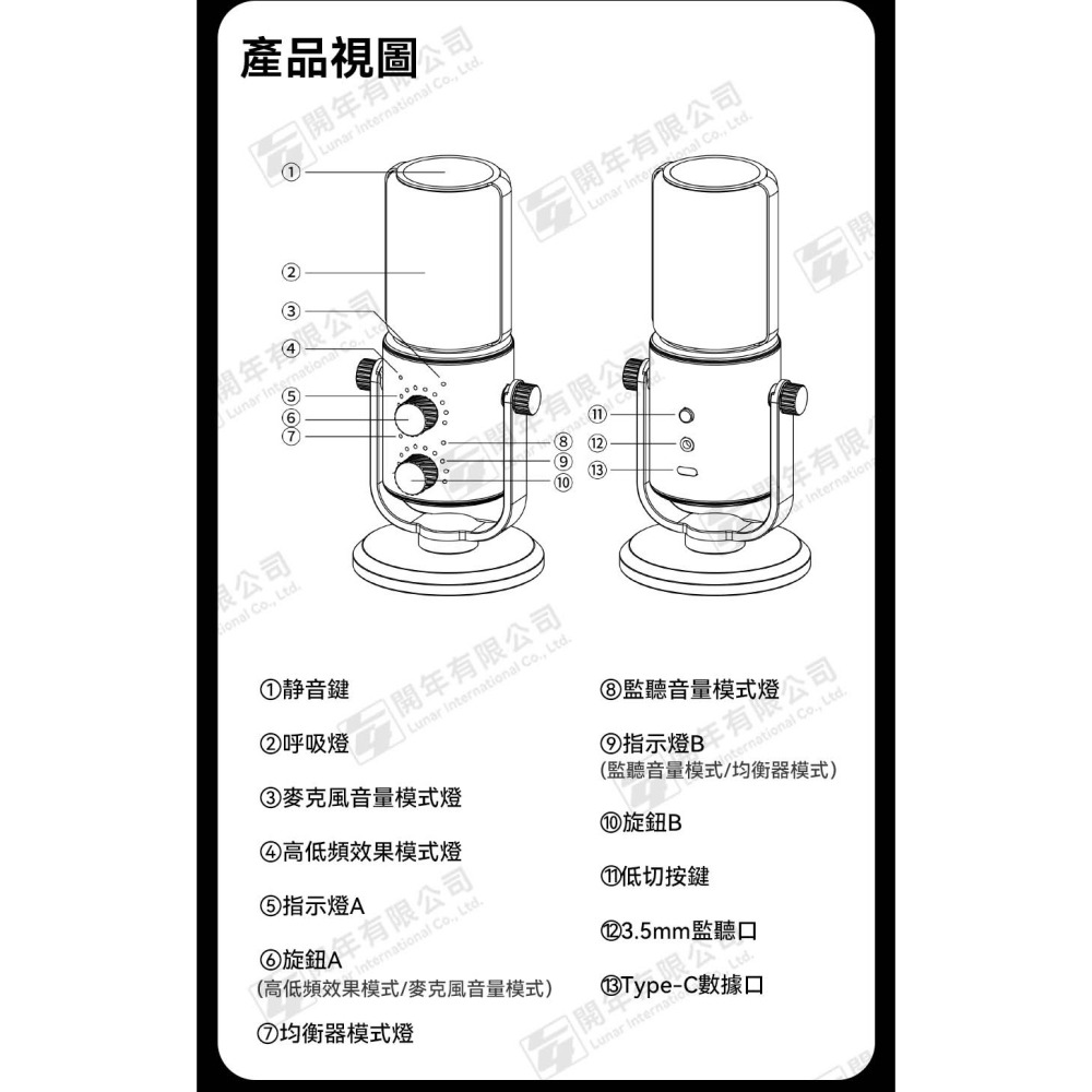 Ulanzi 3335 USB桌面電容式麥克風 /心型拾音 附贈USB級Type-C轉接線~開年公司貨-細節圖9