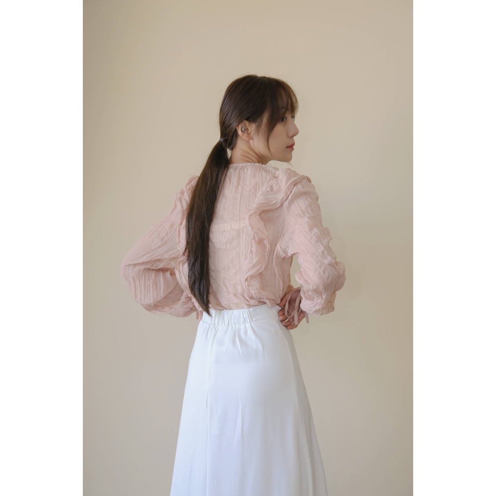 【Our Studio】氛圍感垂墜飄逸高腰緞面長裙 白色 黑色(現貨)-細節圖6