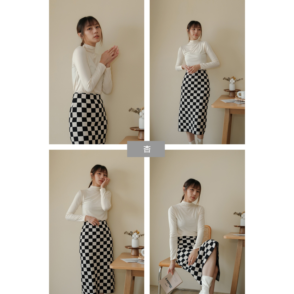 【Our Studio】秋日溫柔半高領長袖上衣 白色 杏色 淺咖啡色 巧克力色 泰奶色 芥末綠色 麻灰色 黑色(現貨)-細節圖5