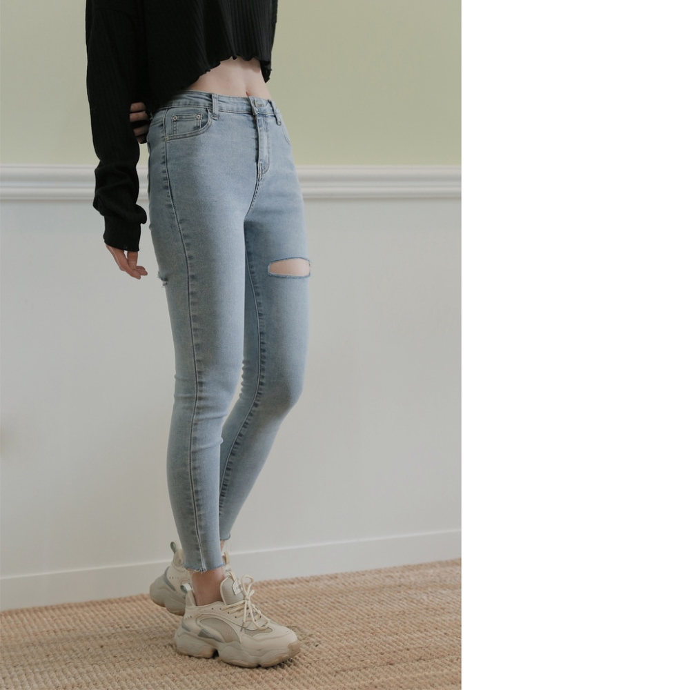 【Our Studio】前後割破牛仔長褲(現貨)-細節圖6