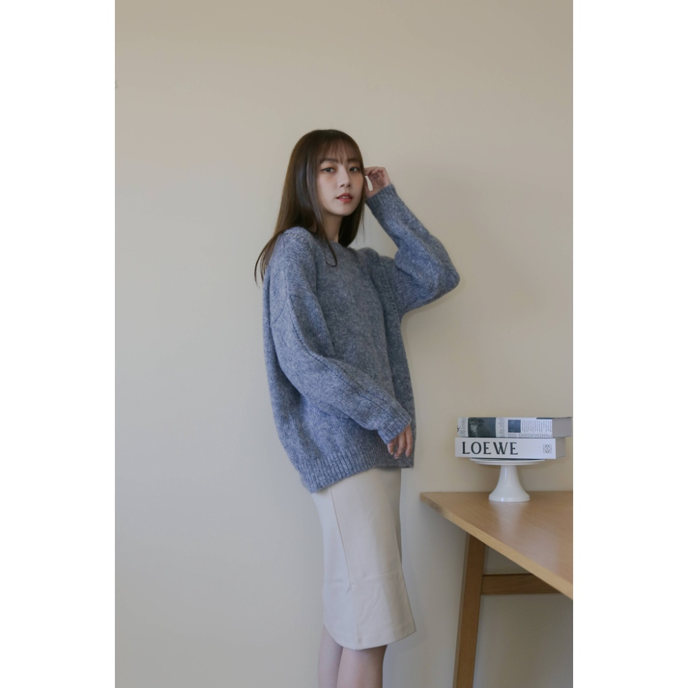 【Our Studio】質感柔軟長袖毛衣 米白色 淡黃色 灰色(現貨)-細節圖4