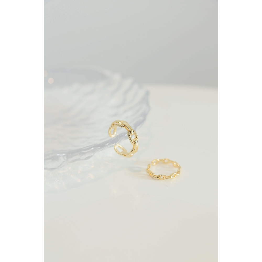 【Our Studio】鎖鏈兩件組戒指 金色(現貨)-細節圖2