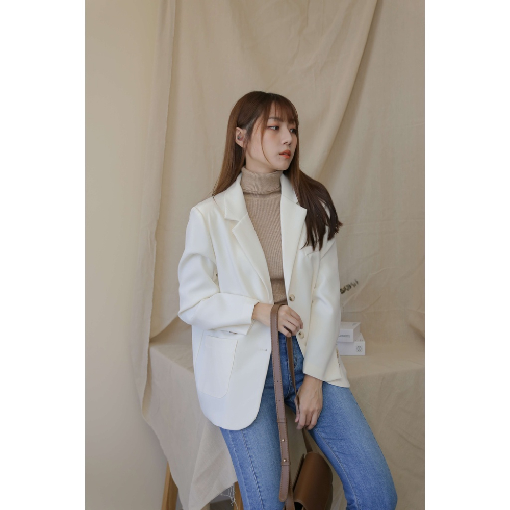 【Our Studio】基本打底高領針織上衣 白色 杏色 駝色(現貨)-細節圖8