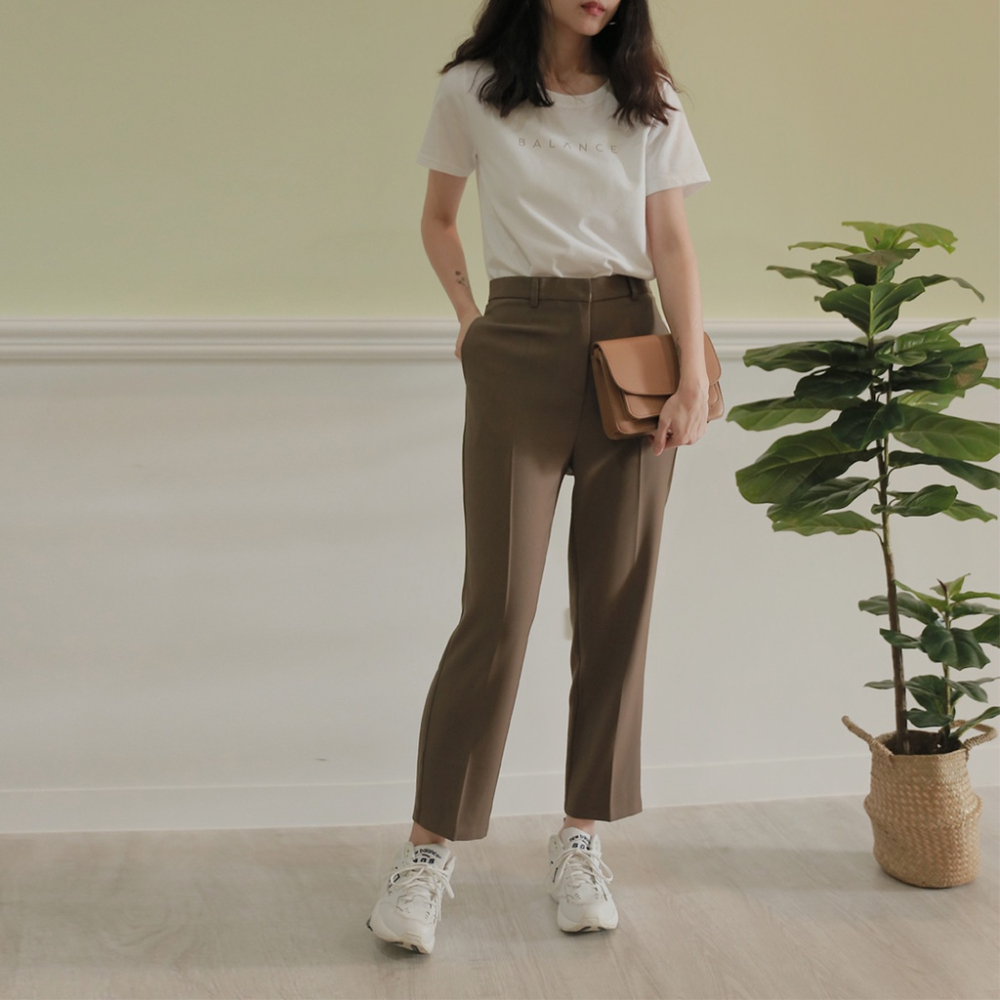 【Our Studio】打摺西裝直筒褲 深咖色(現貨)-細節圖2