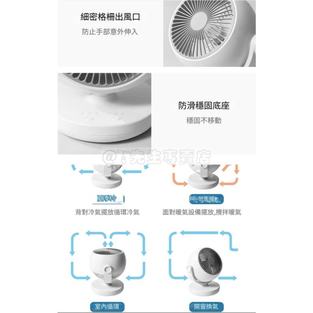 小米 小達飛躍桌面便攜循環扇 可定時 DC直流扇 迷你室內臺式風扇 桌扇 電風扇(台灣現貨)-細節圖5