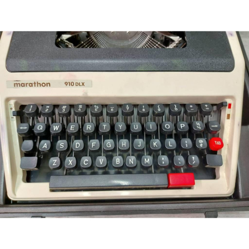 古董打字機 marathon 910DLX (九成新) 附外盒 古董收藏 裝飾用 拍照道具 擺飾 懷舊 復古