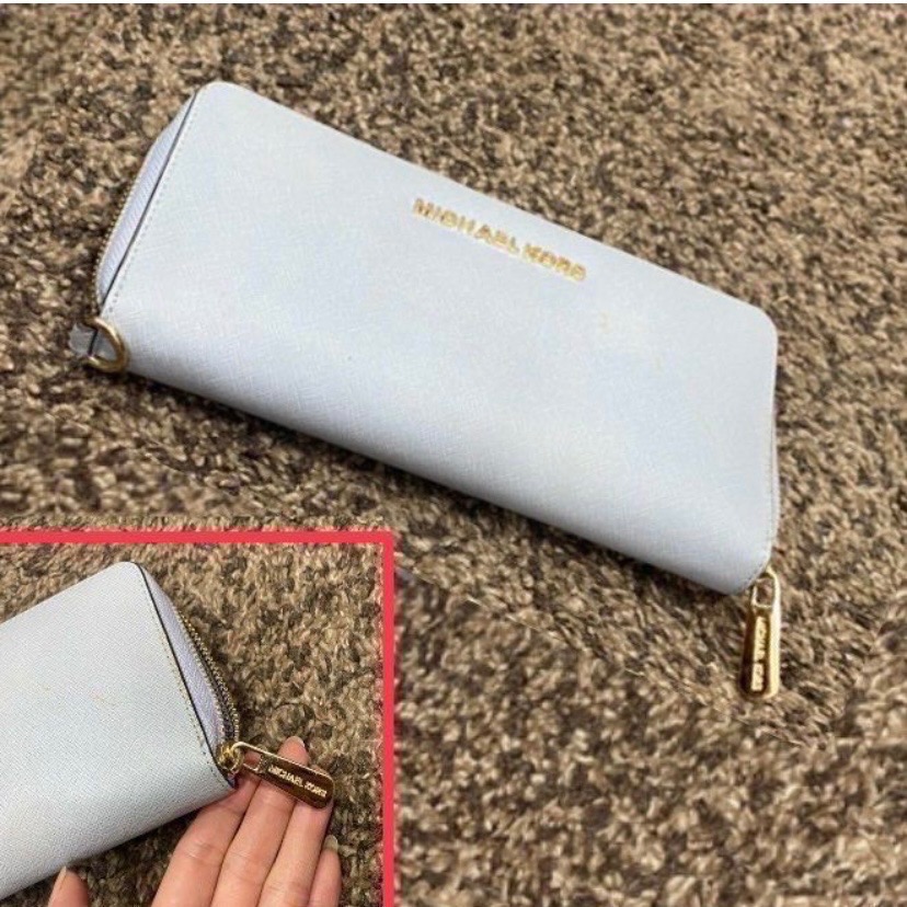 水藍色Michael Kors 防刮長夾-細節圖2