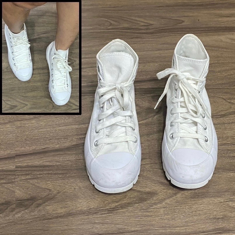 （熱賣款）正品 CONVERSE 休閒鞋 All Star Lugged 白色高筒帆布鞋 鋸齒 厚底 增高 女鞋5659-細節圖2