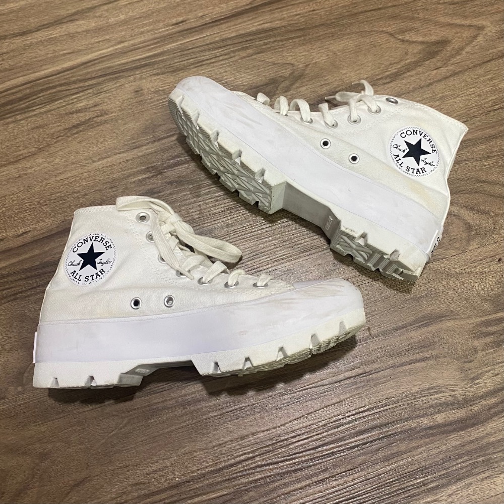 （熱賣款）正品 CONVERSE 休閒鞋 All Star Lugged 白色高筒帆布鞋 鋸齒 厚底 增高 女鞋5659-細節圖4