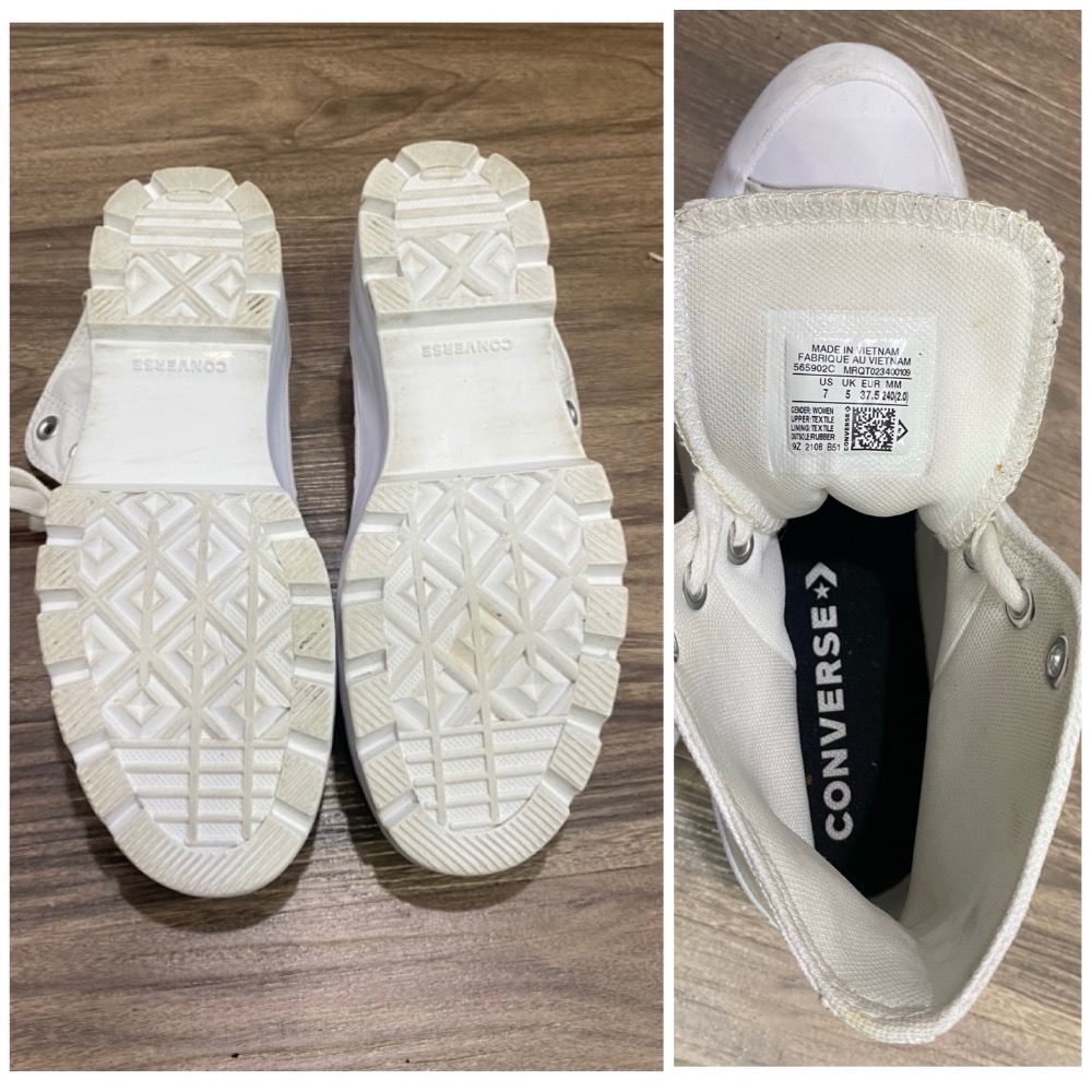 （熱賣款）正品 CONVERSE 休閒鞋 All Star Lugged 白色高筒帆布鞋 鋸齒 厚底 增高 女鞋5659-細節圖8