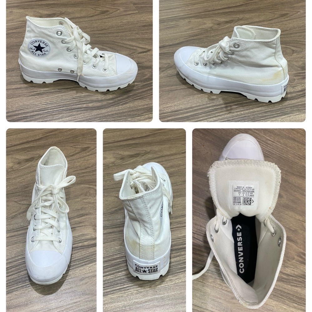 （熱賣款）正品 CONVERSE 休閒鞋 All Star Lugged 白色高筒帆布鞋 鋸齒 厚底 增高 女鞋5659-細節圖10