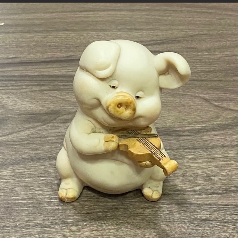 歐風 精緻工藝 音樂發財豬撲滿/生病發財豬撲滿/存錢筒/歐洲藝術品/公仔/擺飾收藏/歐風擺設-細節圖2