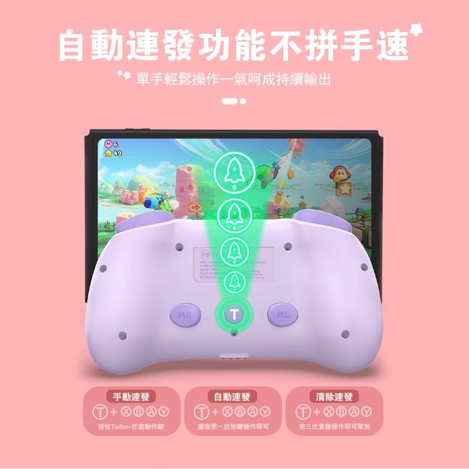 【可可電玩】現貨 良值 Switch PRO手把 二代精靈 無線控制器 NFC 連發 巨集 自動喚醒 薰衣紫 櫻花粉-細節圖3