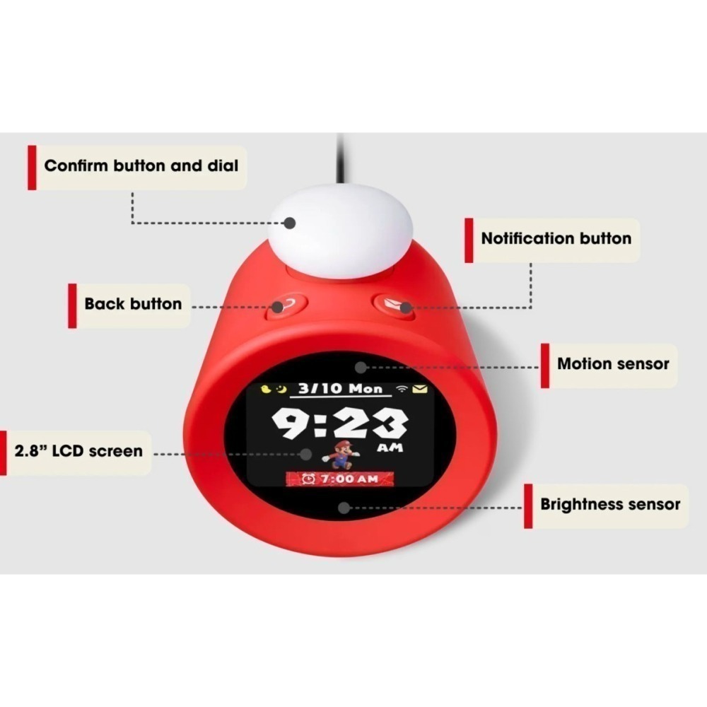 【可可電玩】任天堂 智慧 鬧鐘 Nintendo Sound Clock Alarmo 遊戲主題 鬧鈴 瑪利歐-細節圖4
