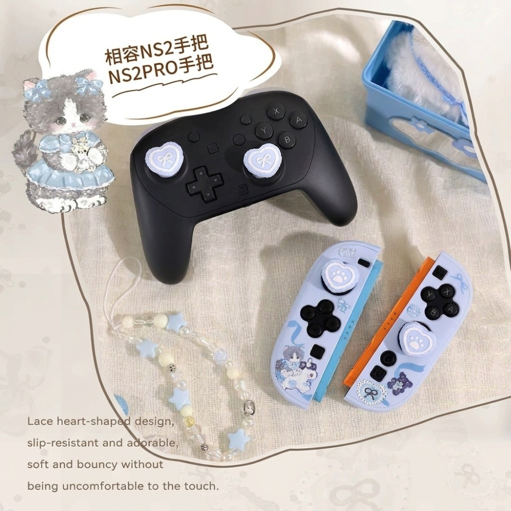 【可可電玩】NS2 愛麗絲小貓 主機保護殼套組 蘑菇頭 主機殼 手把套 主機包 保護貼 卡帶收納盒 貓咪 可愛-細節圖10