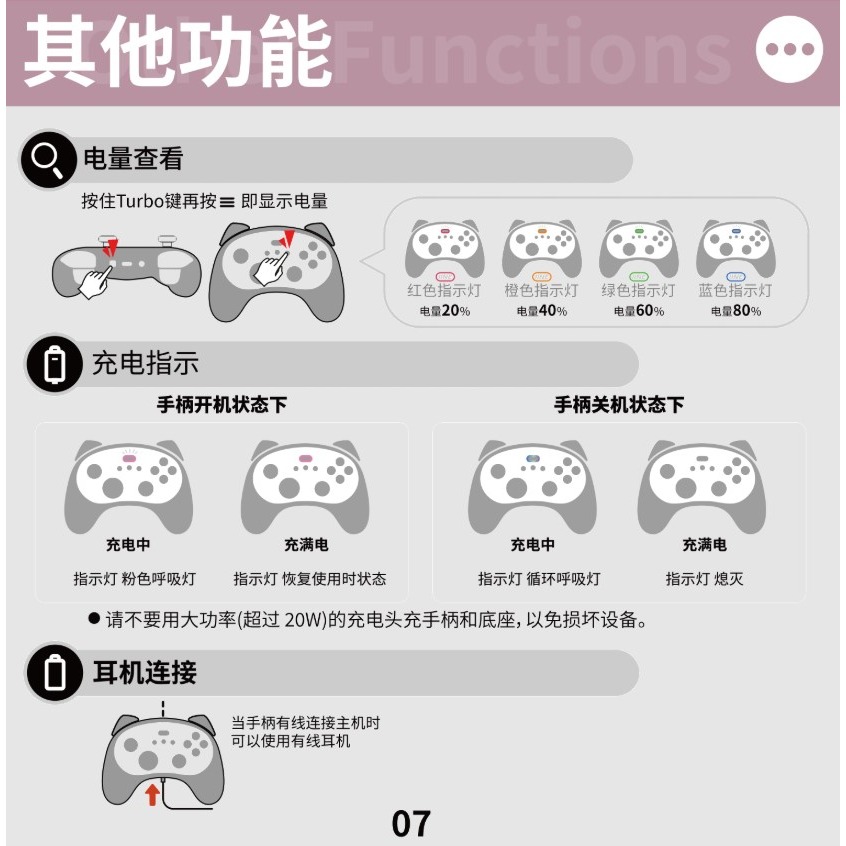 【可可電玩】良值 PC/NS/NS2 喵動 無線手把+充電座+藍芽接收器 PRO手把 無線控制器 可愛 貓咪手把-細節圖11