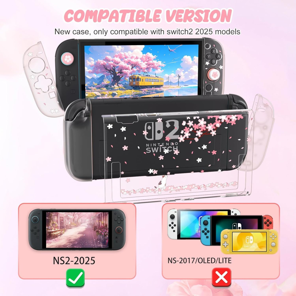 【可可電玩】Switch2 NS2 櫻花粉主機收納包 主機包 全配件含保貼組 保護包 外出包 粉嫩 櫻花 女生 硬殼包-細節圖3