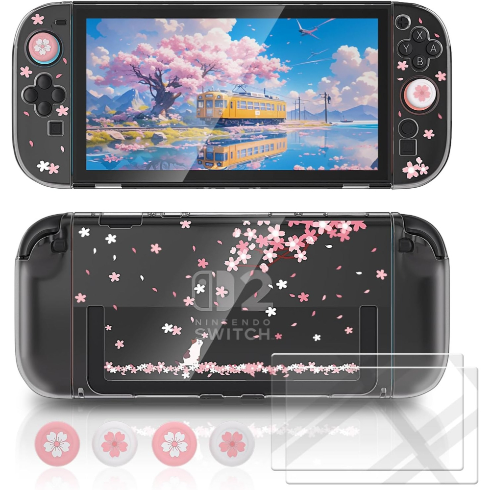 【可可電玩】Switch2 NS2 櫻花粉主機收納包 主機包 全配件含保貼組 保護包 外出包 粉嫩 櫻花 女生 硬殼包-細節圖4