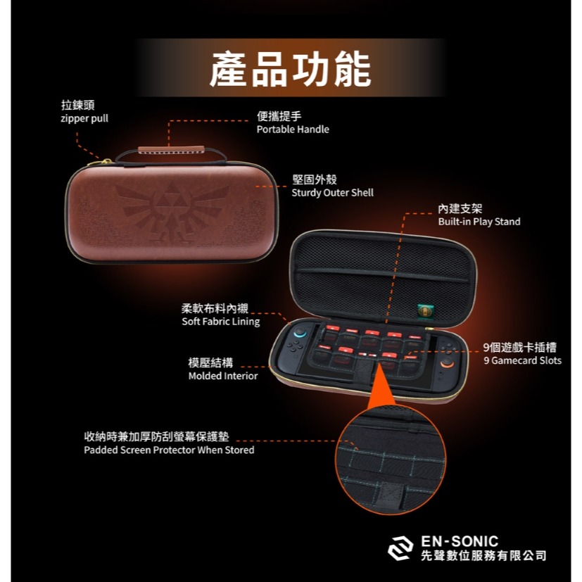 【可可電玩】NS2 Switch2《PowerA 薩爾達傳說 海利亞紋章 主機包》主機收納包 外出包 便攜包 薄型包-細節圖4